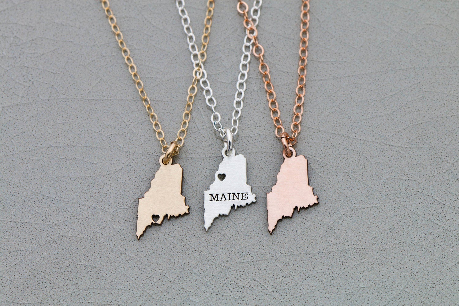 Maine State Necklace Maine Gift State Charm Maine Jewelry