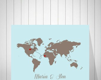 Wedding World Map Guest Book, Travel Map, Customization World Map, Foam Board World Map, Nursery Wall Art Canvas, Map of the World - 48377