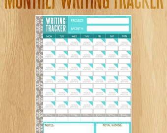 Camp NaNoWriMo Printable Word Count Tracking Calendar