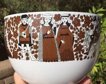 Finel Troubador Monk Enamel Bowl Kaj Franck Arabia