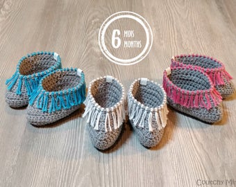 Baby booties baby moccasin baby crochet booties baby gift baby shower newborn gift gray booties baby boy booties baby girl booties CB01/09