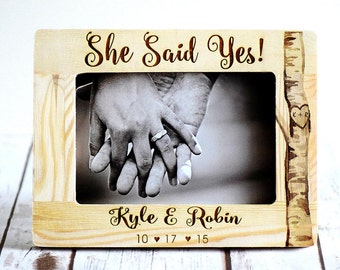 Engagement Gift, Engagement gifts, engraved, She Said Yes Frame, Bridal shower gift, bride to be gift, Wedding Gift, Engagement Gift ideas