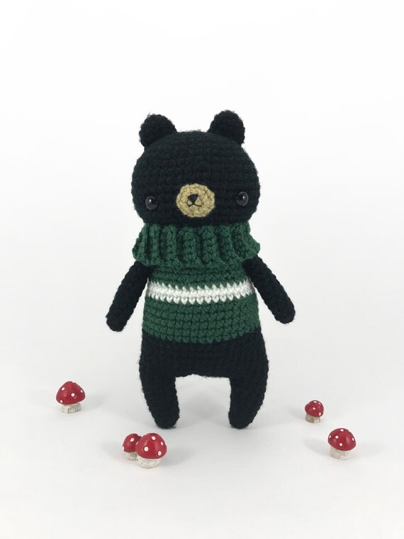 Amigurumi Black Bear Crochet Bear Stuffed Bear Crochet