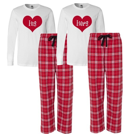 His & Hers Matching Pj Set Engagement gift by BridalPartyRobeShop
