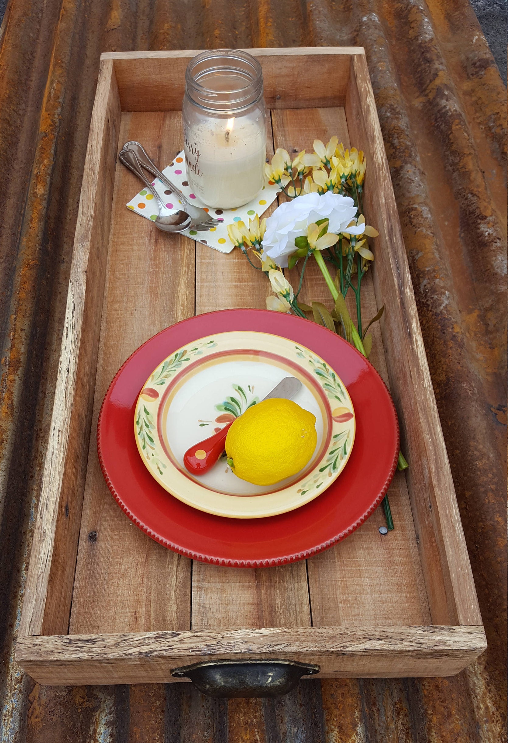 Rustic Wood Tray Serving Tray Rustic Decor Farmhouse Home