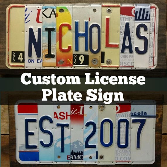 Custom Sign License Plate Sign Customized Gift Family