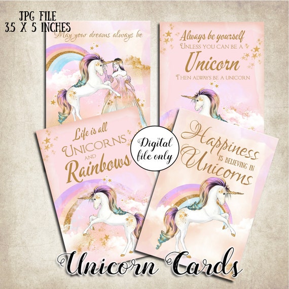 unicorn quote cards printable unicorn journal cards