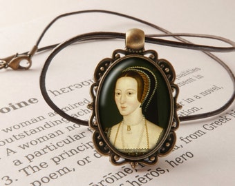 Anne Boleyn Pendant Necklace - Anne Boleyn Jewelry, The Tudors Necklace, Henry VIII Pendant, Wolf Hall Necklace, Anne Boleyn Jewellery
