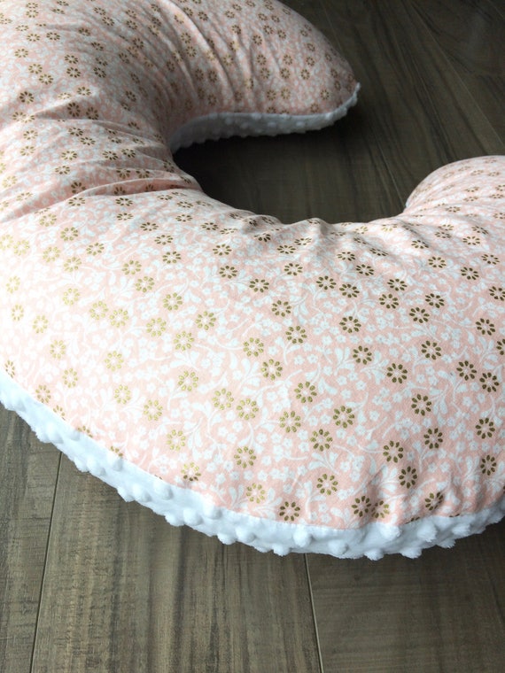 Boppy Cover Cotton Minky Gold Boppy Cover Gold Pink