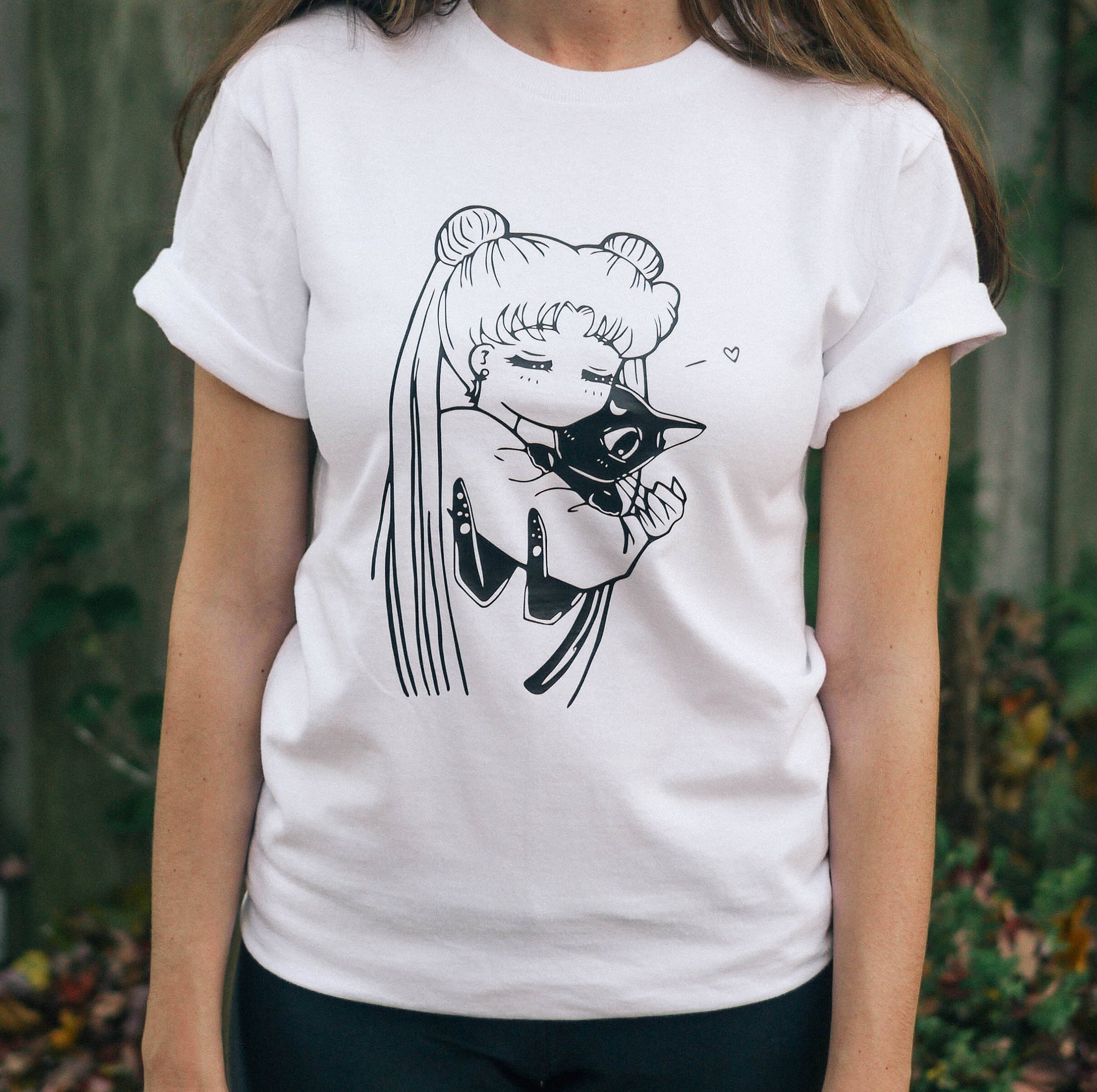 Sailor Moon shirt Anime shirt Usagi Luna anime tee kawaii