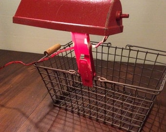 Vintage Red Metal Bandstand Clip Lamp