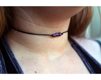 AMETHYST CRYSTAL CHOKER: Amethyst Necklace, Amethyst Healing Crystal, Amethyst Chakra Stone, Amethyst Crystal Necklace, Amethyst Jewelry