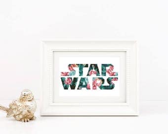 Star wars cross stitch pattern Flower Typography Quote Modern Silhouette Cute Floral Fan Birthday gift Lover Decor Instant download PDF #127
