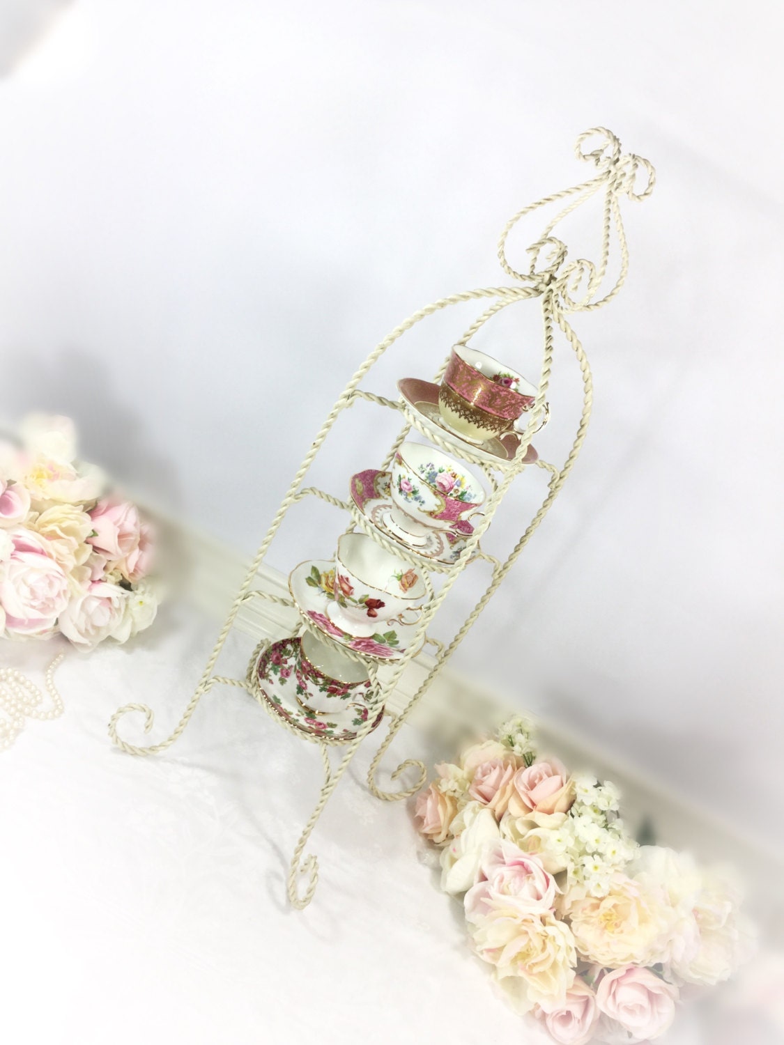 Cup And Saucer Display Stands XL 100 Tier Twisted Metal Shabby Chic Tea Cup and Saucer Display 31 Cup And Saucer Display Stands XL 100 Tier Twisted Metal Shabby Chic Tea Cup and Saucer Display 31