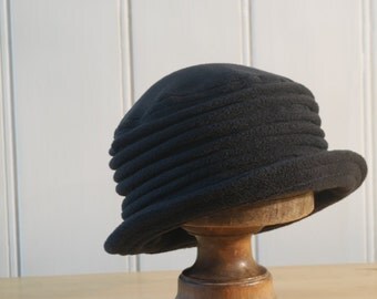 Black fleece homegrown cloche hat