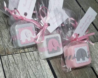 Baby Shower favors girl, Elephant baby shower girl, baby shower favor soaps - Choose your own colors