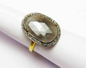 Diamond slice ring | Etsy