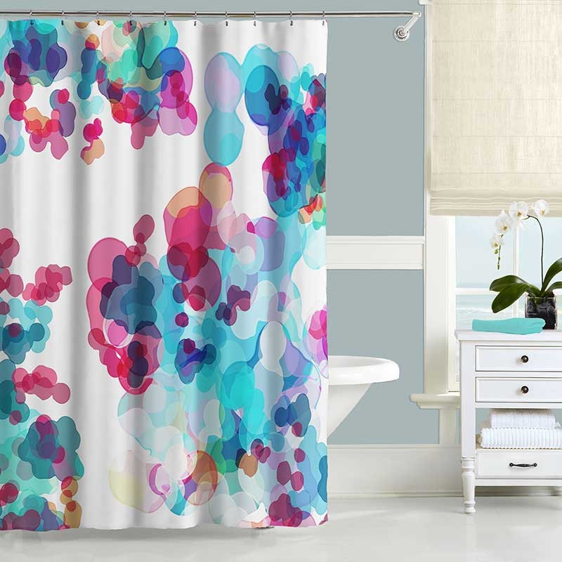 Shower Curtain For Pink And Blue Bathroom  Curtain Menzilperde.Net