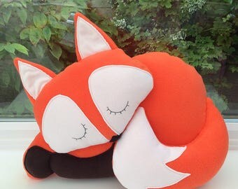 Fox cushion soft toy / fox pillow / cushions for kids / fleece cushion / novelty cushions / decorative cushions / animal cushion /