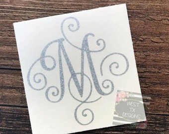 Glitter Decal | Yeti Decal | Monogrammed Decal | Yeti Cup Decal | Initial Decal | RTIC decal | Corkcicle decal | Swell Monogram