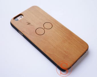 Harry Potter phone case, Wood iPhone 7 case, Wood iPhone 6S case, iPhone 6s plus case, Laser Engraved Wood iPhone 7 Plus case, KC-7
