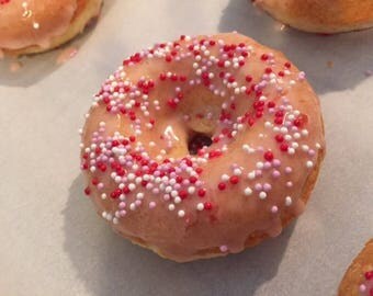 Strawberry Frosted Doughnuts