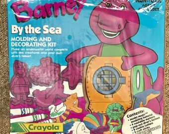 NEW! Vintage 1993 Crayola Model Magic Barney By The Sea Modeling Kit, Cookie Cutters
