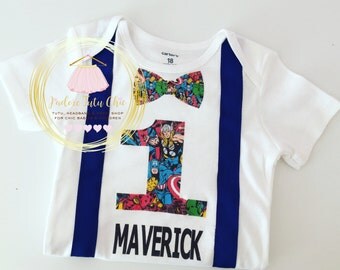 Superhero birthday shirt - captain america birthday shirt - superhero birthday onesie - 1st birthday onesie