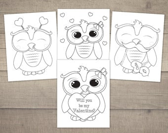 Owl coloring | Etsy