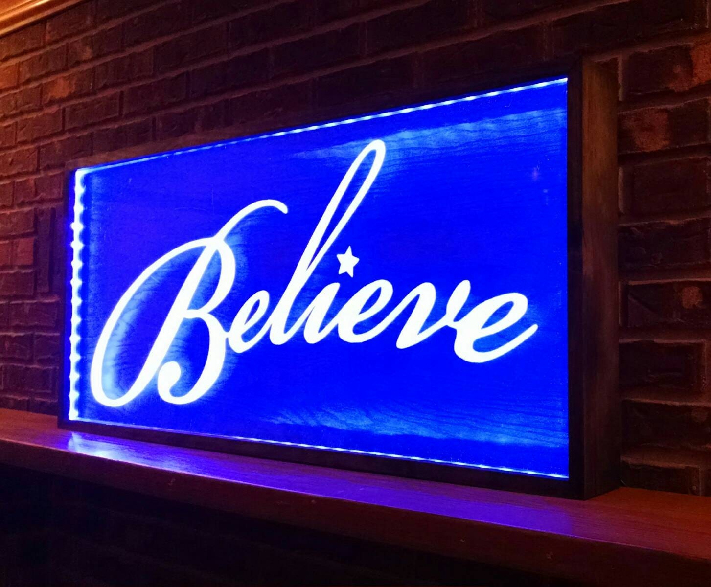 Custom Edge Lit Hand Crafted Etched Plexiglass Sign