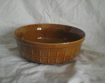 Vintage Brown Fruit Bowl, Pattern Relief