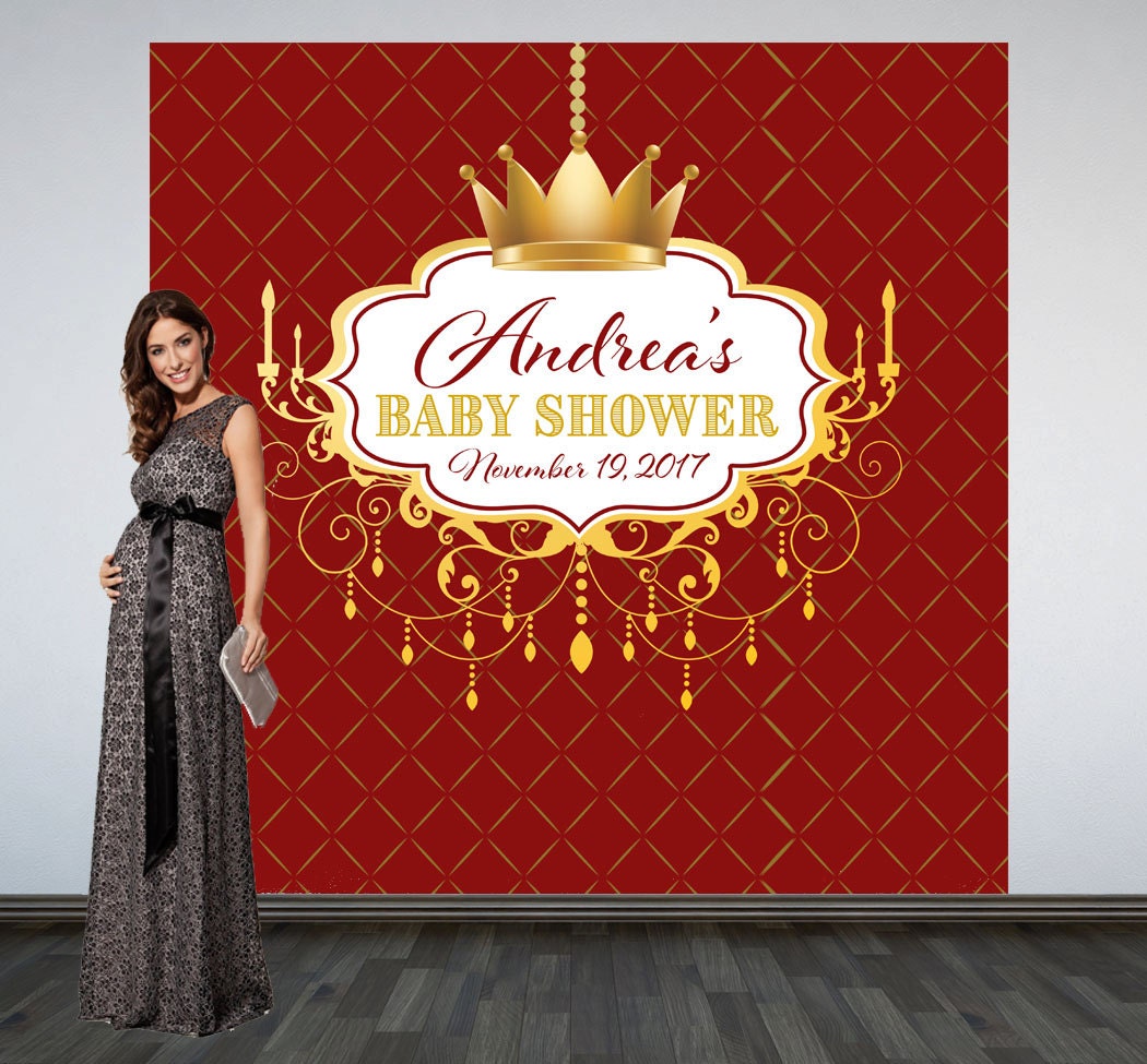 Royal Baby Shower Backdrop Photo Booth Backdrop Royal Red