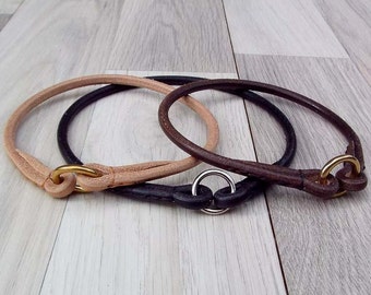 Premium Round Leather Dog TAG COLLAR