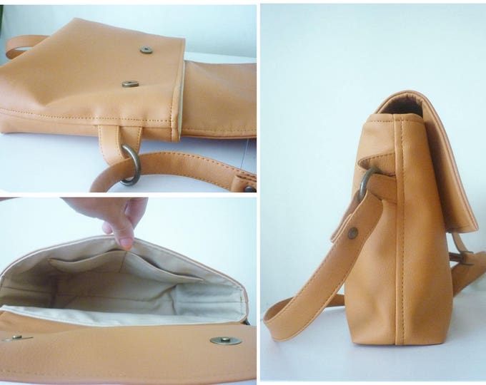 Shoulder bag Vegan Leather bag Crossbody bag Caramel Handbag Leather bags women
