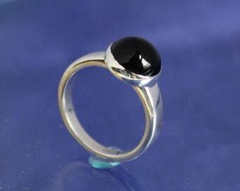 Black Onyx Ring Sterling Silver Handmade