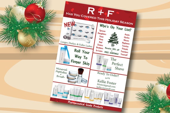 Rodan and Fields Christmas Product Card / 5 x 7 / Rodan
