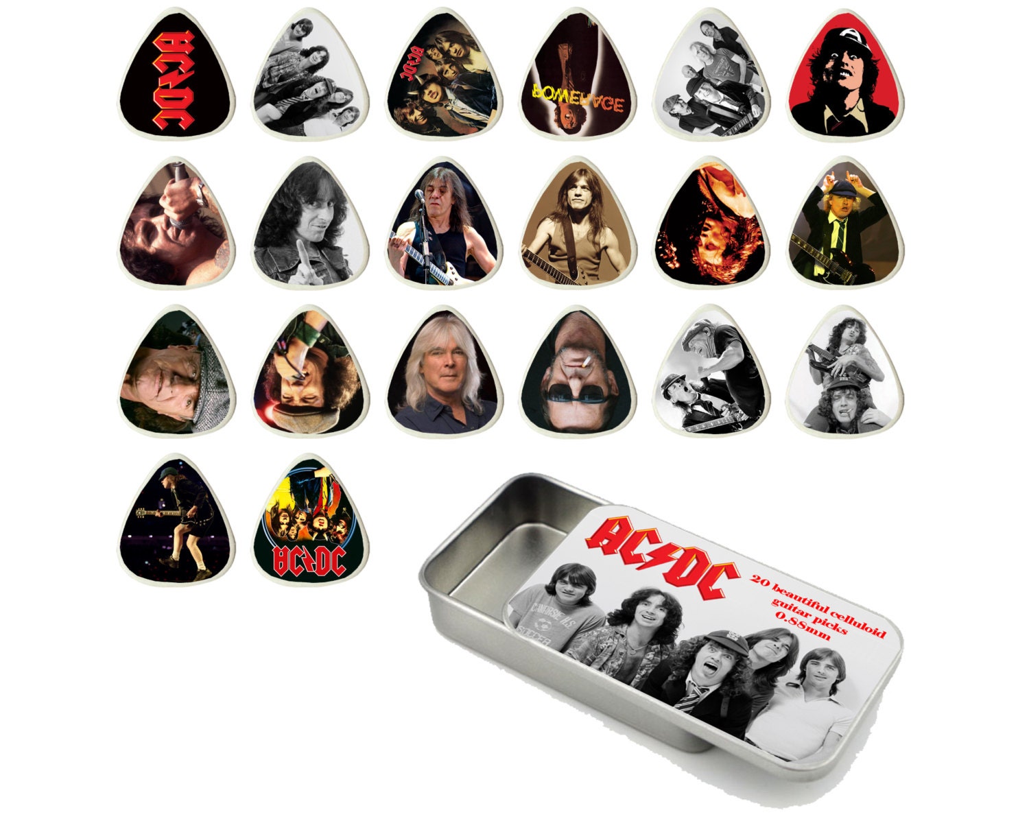 AC/DC Guitar Pick Gift Tin Set of 20