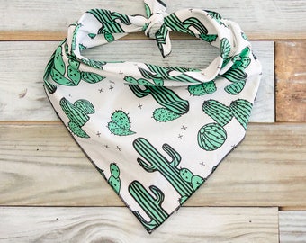 Cactus Dog Bandana, Green Cactus Dog Bandana, Cactus Bandana, Tie On Bandana