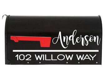 Personalized Mailbox Decal "The Danielle" , 23 colors to choose from! mailbox lettering, mailbox address, address numbers, mailbox sticker