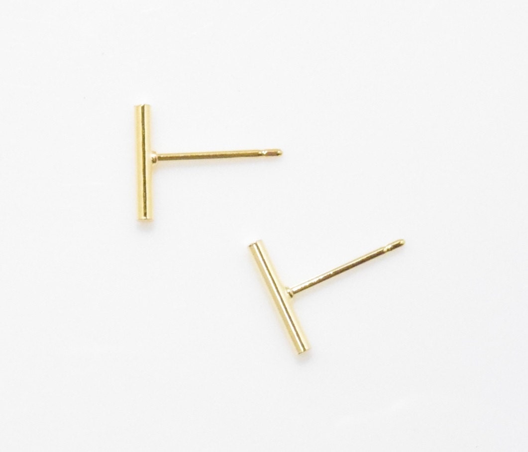 Bar Post Earring . Bar Brass Earring . Stick Post Earring . Stick Brass