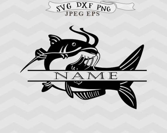 Download cat Fish SVG Fish Monogram svg Split monogram svg Fishing SVG