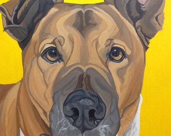 Dog Painting Custom, Pet Portrait, Pet Painting, Custom Dog Portrait, Hand Painted, From Photograph, Pet Lover Gift, Memorial Pet Portrait