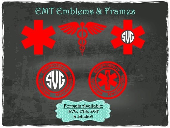 Emt Emblems and Frames in .SVG .EPS .DXF &amp; .Studio3 formats