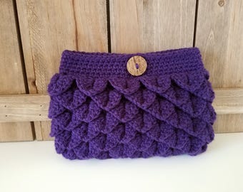 Crochet Clutch Purse / Crochet Purse / Crochet Gift - Purple