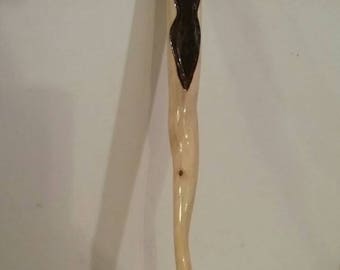 Goddess wand made from Weeping Willow wood