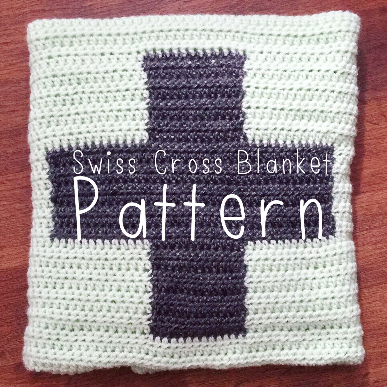 PATTERN Swiss Cross Blanket. Crochet Cross Blanket PDF
