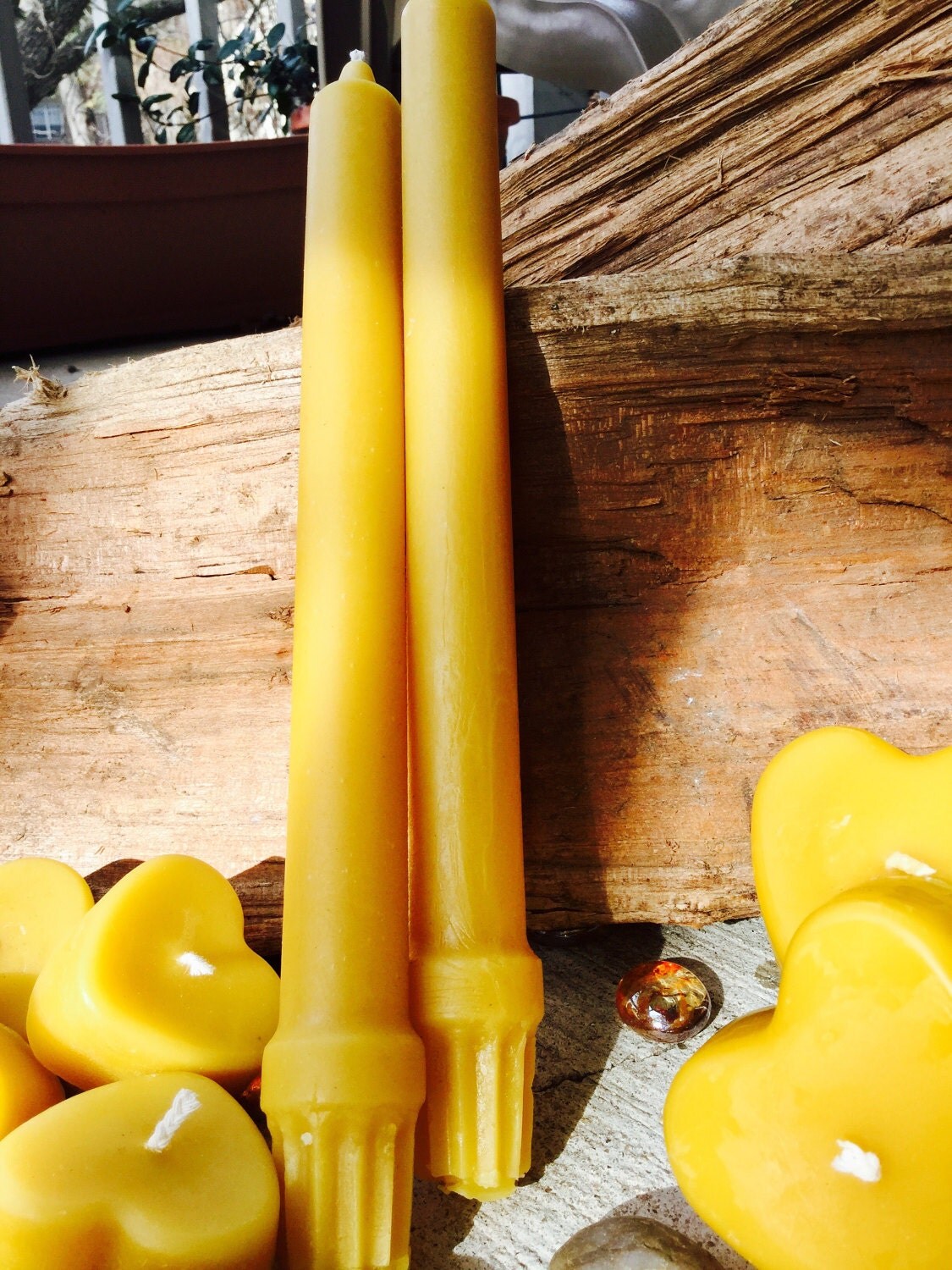 Pair of 100 Pure Beeswax 10 Taper Candles