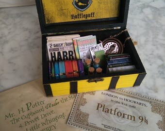 Harry Potter, Hufflepuff, FULL!!, Harry Potter Jewelry, Hufflepuff Jewelry Box, Harry Potter Inspired Trunk, Hogwarts Box, Slytherin Box