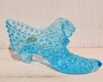 Blue glass shoe | Etsy