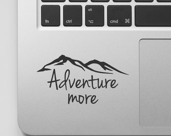 Macbook Decal Quote | Mountain Design Adventure More | Explore Travel | Motivational Laptop Decal Quote | Inspirational Macbook Sticker
